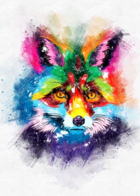 Fox Head Watercolor