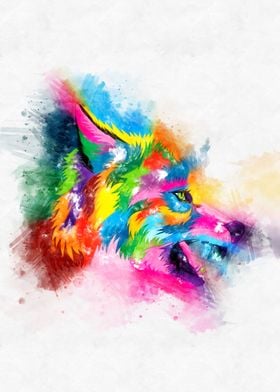 Wolf Head Watercolor