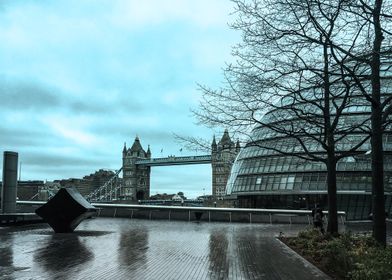 Rainy London Tower Bridge