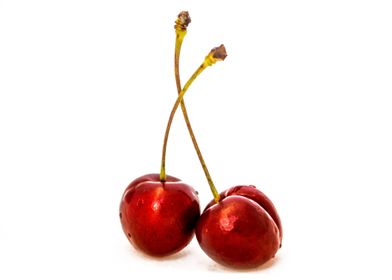 two red cherries