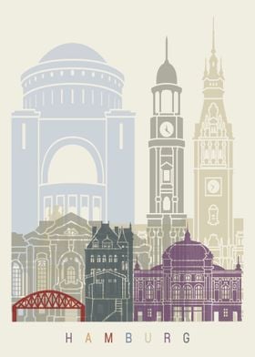 HAMBURG SKYLINE POSTER 