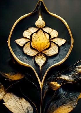 Black Floral Mandala
