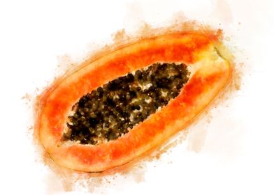 papaya watercolor