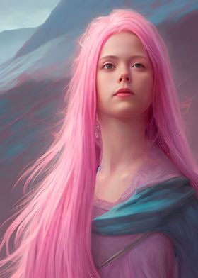 Pink Haired Woman