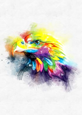 Eagle Head Watercolor