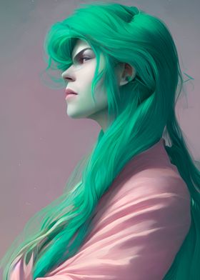 Green Haired Woman 02