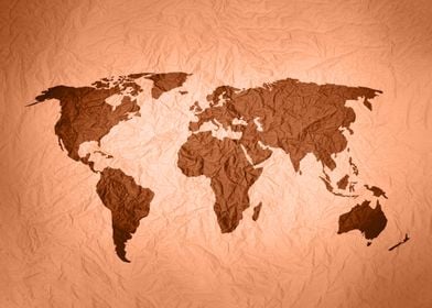 world map orange