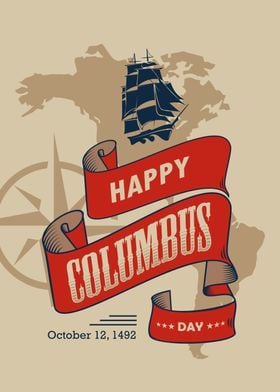 vintage retro columbus day