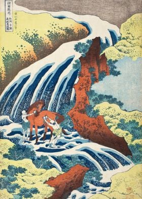 waterfall by Hokusai