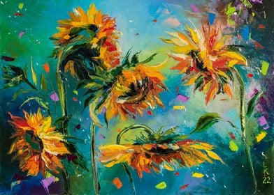 Dancing sunflowers