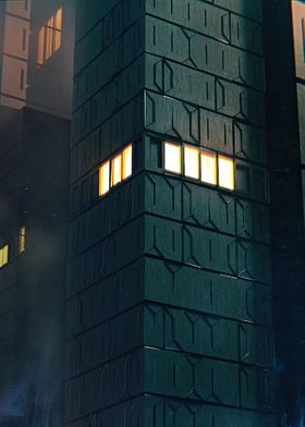 Sci fi building scene