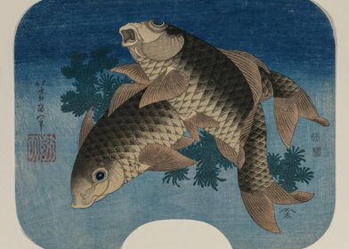 koi fishes by Hokusai