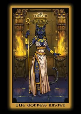 Bastet Strength Tarot Card