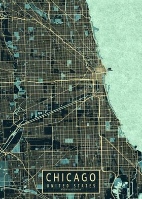 Chicago City Map Summer