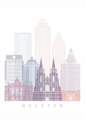 HOUSTON SKYLINE POSTER 