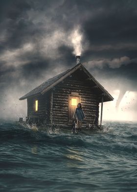 Floating House at Sea