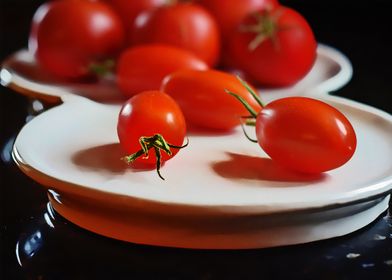 a plate of tomato