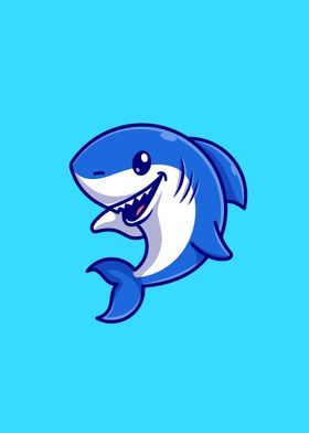 Cute shark fish cartoon