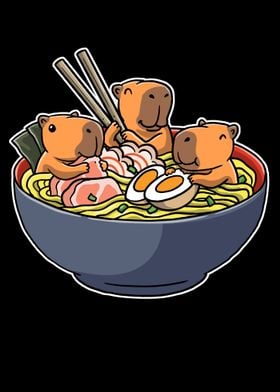 Capybara Eating Ramen