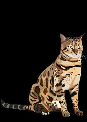 Bengals cat in vector