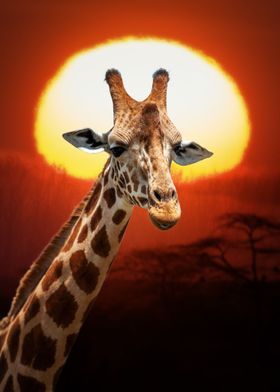 African giraffe portrait