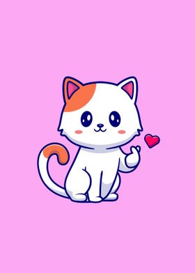 Cute cat with love