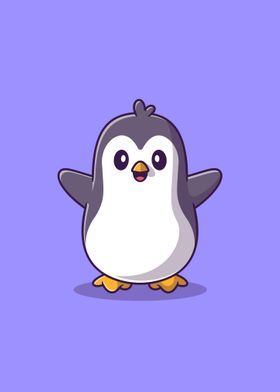 Cute happy penguin