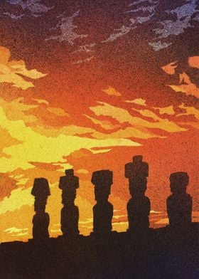 Moai statues ieaster Isle