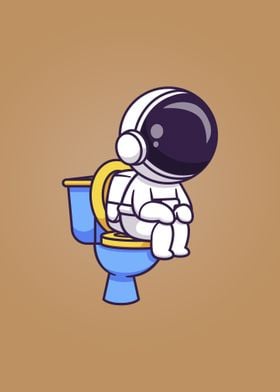 Astronaut in space toilet