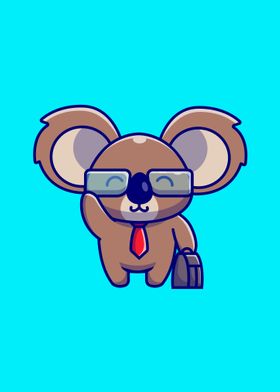 Cute koala businessman