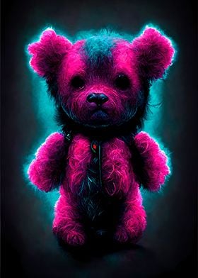 Agressive Neon Teddy Bear