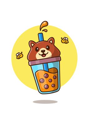 bear boba milk tea