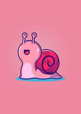 Cute happy snail