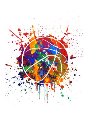 Watercolor Basketball BALL