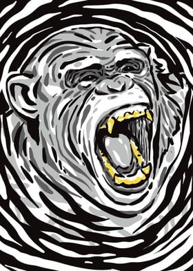 Angry Monkey BW