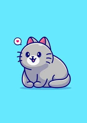 Cute cat sitting cartoon