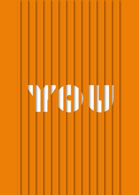 You orange text art