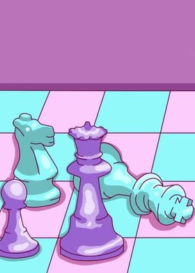 chess puzzle vaporwave