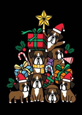 Boxer Dog Christmas Tree 