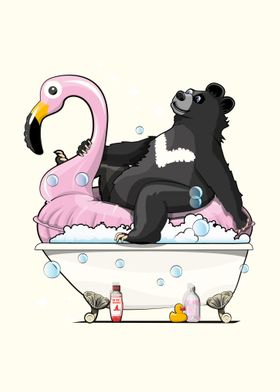 Asian Bear in the Bath