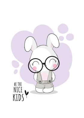 cute bunny with glasses