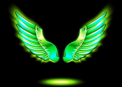glowing wings  neon