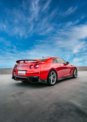 red nissan skyline