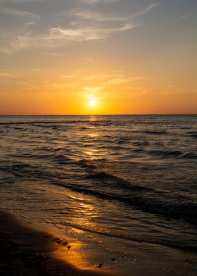 Sunset over the sea