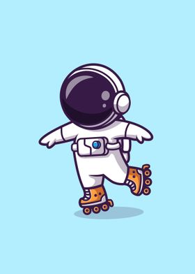 Astronaut playing roller