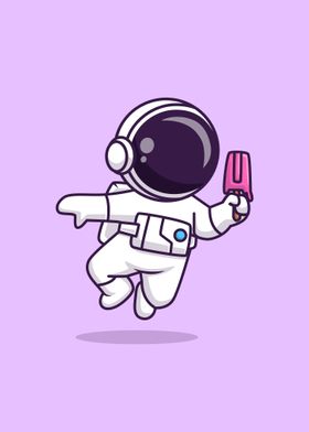 Cute astronaut holding