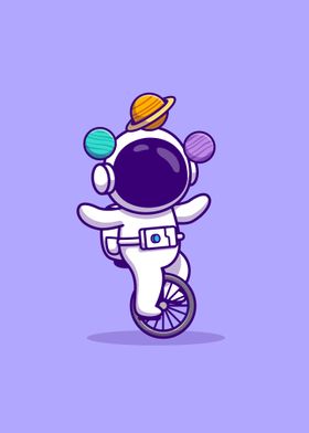 Astronaut with unicycle