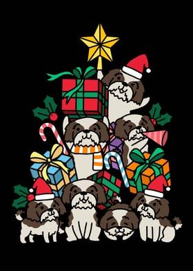 Shih Tzu Christmas Tree 