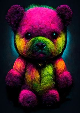 Neon Teddy Bear