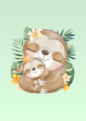 Cute baby sloth